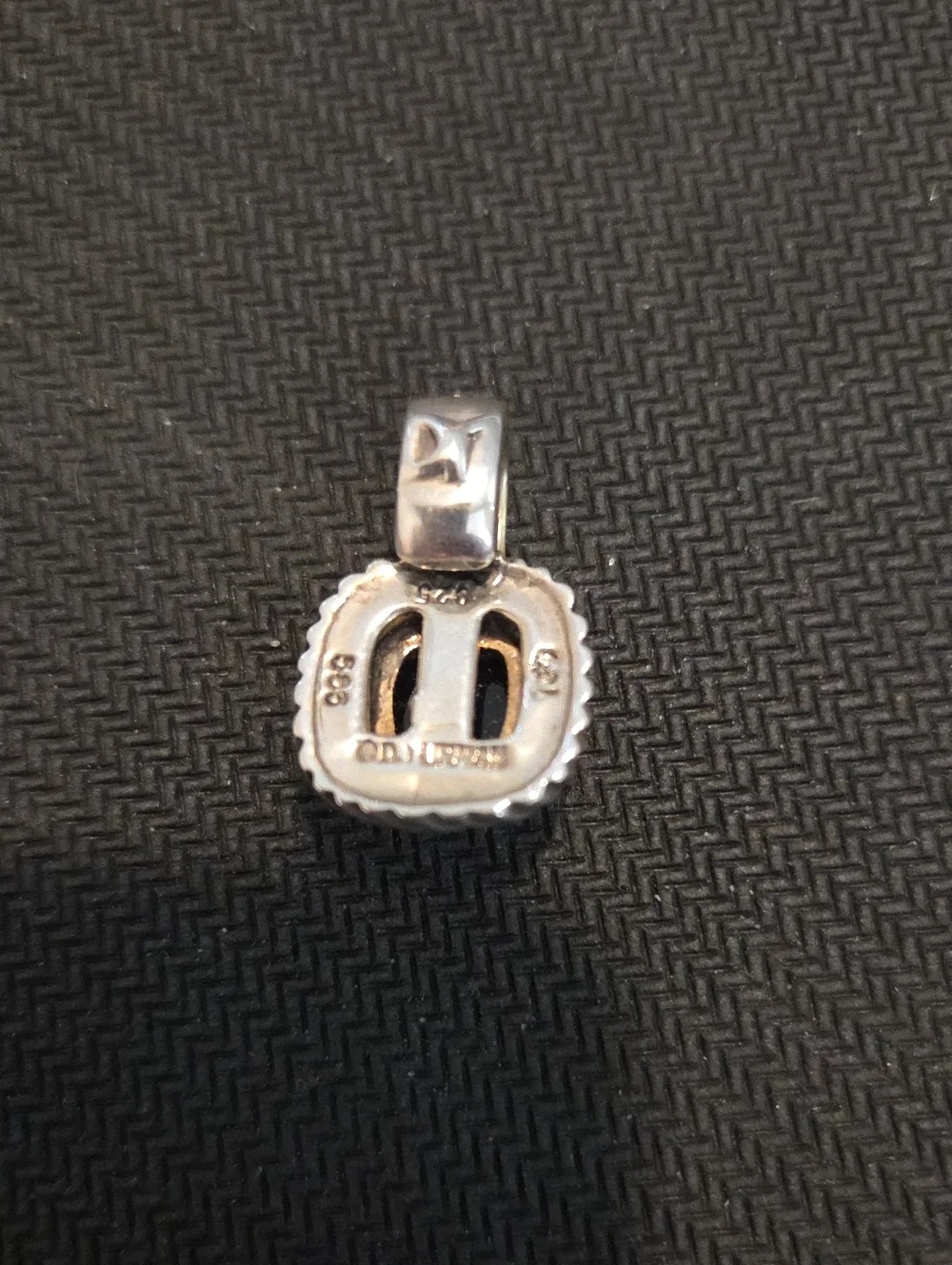 David Yurman Silver Cable Enhancer with Black Onyx and Gold Accents